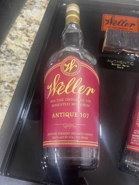 Weller Antique 107 Bourbon 12” x 14” Broke Bottle Art Epoxy Shadow Box w/Bourbon Barrel Stave